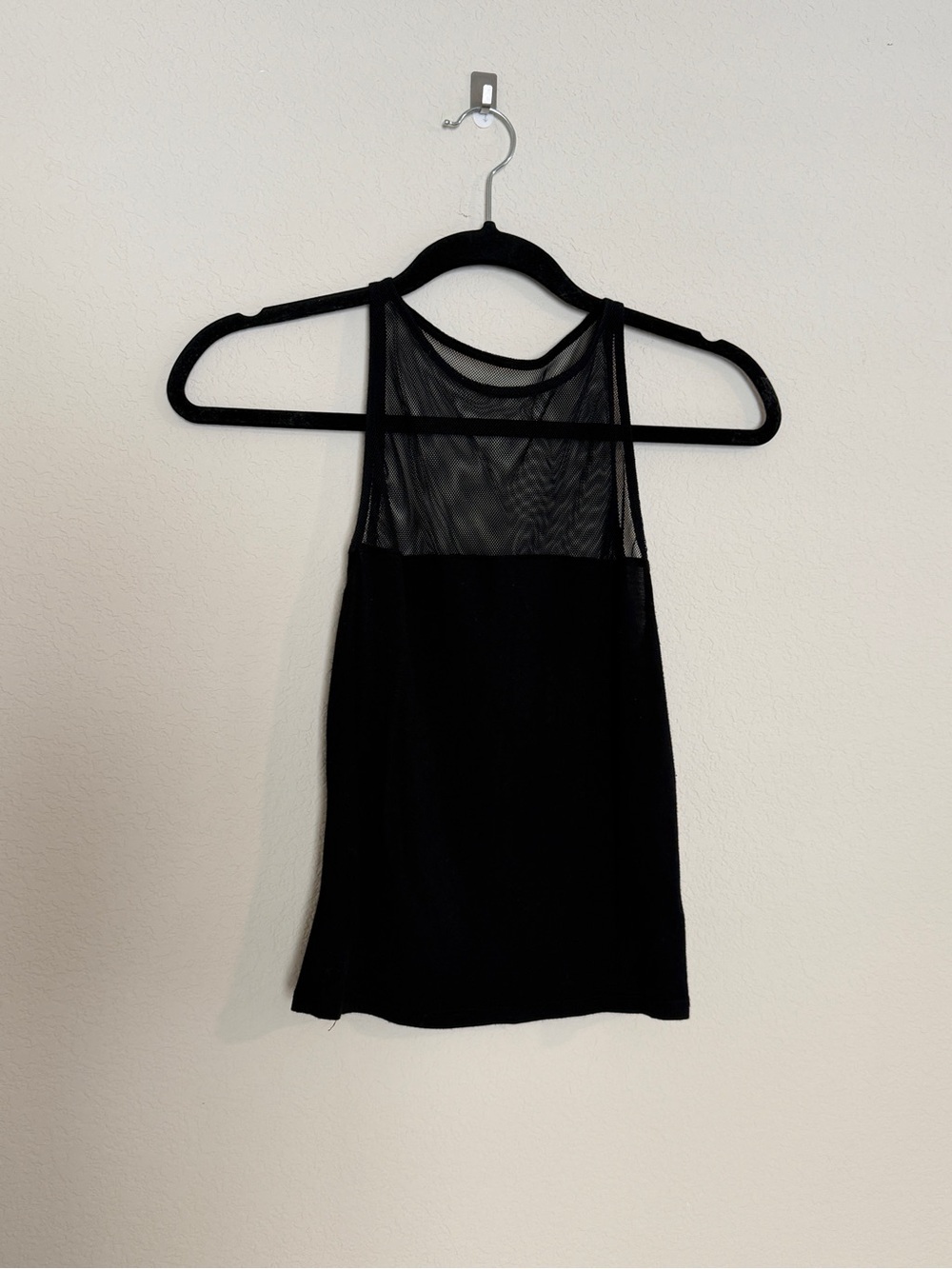 Garage Black Mesh-Panel Tank Top